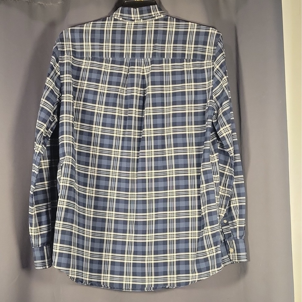 The Foundry Supply Co. Men's Big & Tall LT Plaid Woven Button-Down Shirt Blue - Picture 9 of 11
